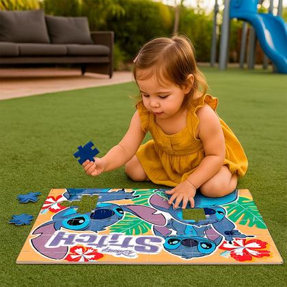 Imagem de Quebra Cabeças Stich Grandão 120 Peças Grandes 71x49cm - Toyster