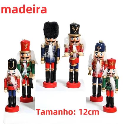 Imagem de Quebra-Nozes Rosa em Miniatura (10-14cm) - Decoração de Mesa com Design de Soldado de Desenho Animado