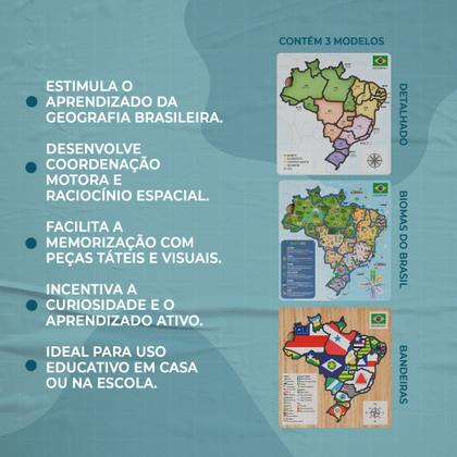 Imagem de QuebraCabeça em MDF Mapa do Brasil Mapas Temáticos para Aprender Brincando