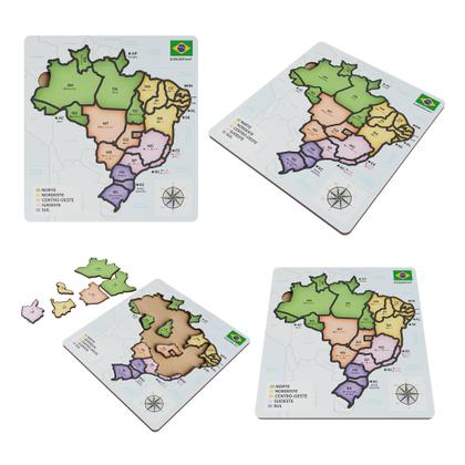 Imagem de QuebraCabeça em MDF Mapa do Brasil Mapas Temáticos para Aprender Brincando