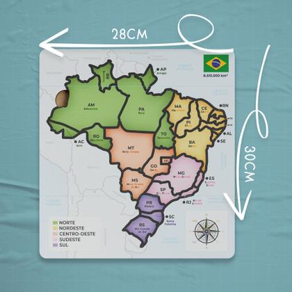 Imagem de QuebraCabeça em MDF Mapa do Brasil Mapas Temáticos para Aprender Brincando