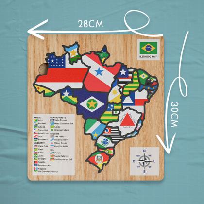 Imagem de QuebraCabeça em MDF Mapa do Brasil Mapas Temáticos para Aprender Brincando