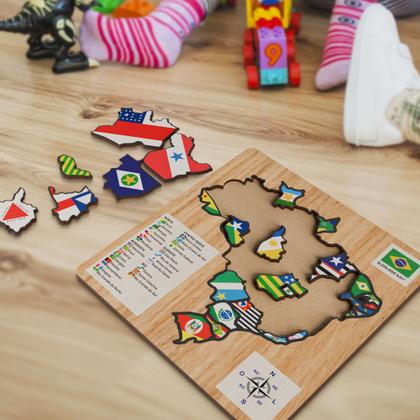 Imagem de QuebraCabeça em MDF Mapa do Brasil Mapas Temáticos para Aprender Brincando