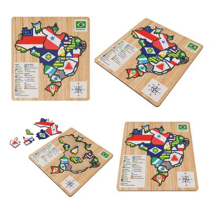 Imagem de QuebraCabeça em MDF Mapa do Brasil Mapas Temáticos para Aprender Brincando