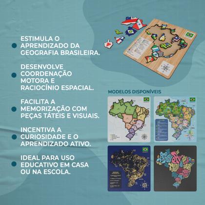 Imagem de QuebraCabeça em MDF Mapa do Brasil Mapas Temáticos para Aprender Brincando