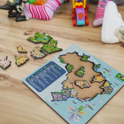 Imagem de QuebraCabeça em MDF Mapa do Brasil Mapas Temáticos para Aprender Brincando