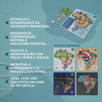 Imagem de QuebraCabeça em MDF Mapa do Brasil Mapas Temáticos para Aprender Brincando