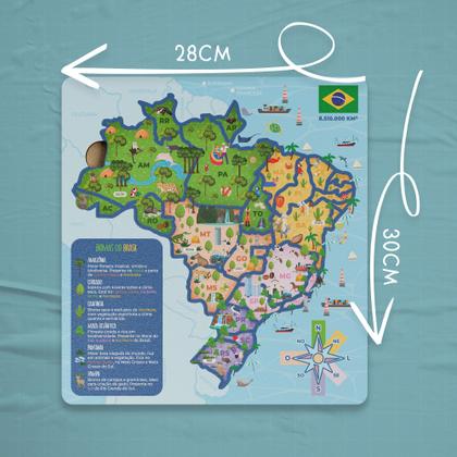 Imagem de QuebraCabeça em MDF Mapa do Brasil Mapas Temáticos para Aprender Brincando