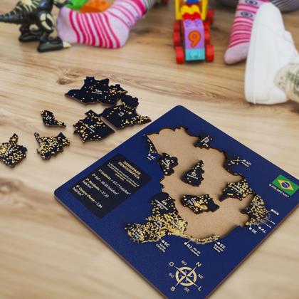 Imagem de QuebraCabeça em MDF Mapa do Brasil Mapas Temáticos para Aprender Brincando