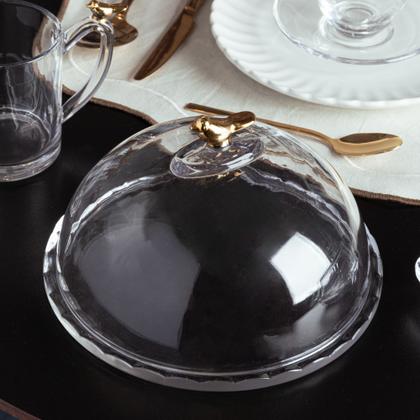 Imagem de Queijeira Bird Golden 20cm Com Tampa Cristal Grosso De Mesa