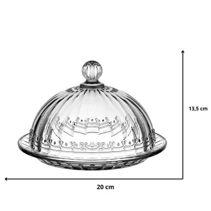Imagem de Queijeira Com Tampa Em Vidro 20cm Decoração Café da Manhã Mesa Posta