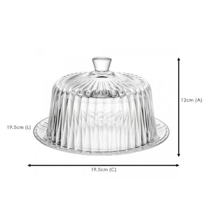 Imagem de Queijeira Cristal Radial 19,5x19,5x12cm com Tampa