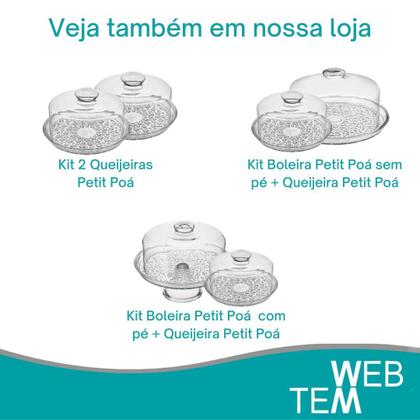 Imagem de Queijeira de Vidro Petit Poá Vitazza: Para Porta Queijo, Organização e Decoração Cozinha, Geladeira, Casa, Mesa Posta, Café da Manhã