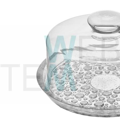 Imagem de Queijeira de Vidro Petit Poá Vitazza: Para Porta Queijo, Organização e Decoração Cozinha, Geladeira, Casa, Mesa Posta, Café da Manhã