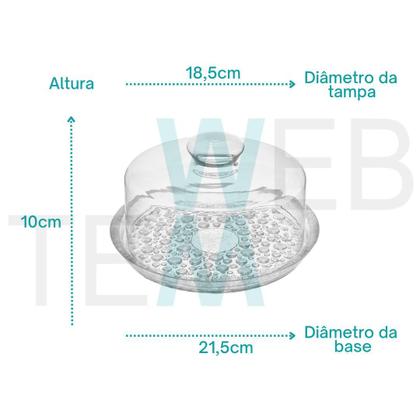 Imagem de Queijeira de Vidro Petit Poá Vitazza: Para Porta Queijo, Organização e Decoração Cozinha, Geladeira, Casa, Mesa Posta, Café da Manhã