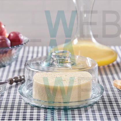 Imagem de Queijeira de Vidro Petit Poá Vitazza: Para Porta Queijo, Organização e Decoração Cozinha, Geladeira, Casa, Mesa Posta, Café da Manhã