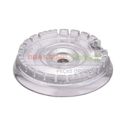 Imagem de Queimador Difusor da Boca Pequena Semi Rapido para Cooktop Fogao Brastemp W10524931 Original Sem Aba Prateado 4 Pinos