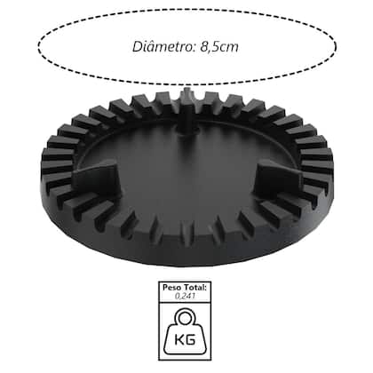 Imagem de Queimador Duplo 1Cano Completo Fogão Industrial Ferro 17,4cm
