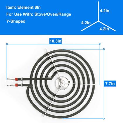 Imagem de Queimador elétrico de 8 polegadas para fogão GE Hotpoint WB30T10074
