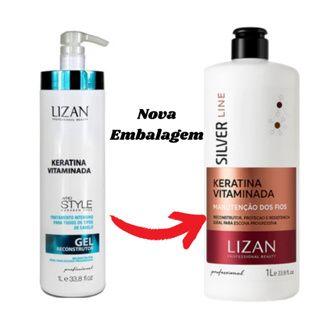 Imagem de Queratina Gel Vitaminada Hidrolisada Silver Line 1 Litro Lizan