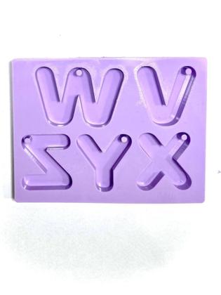 Imagem de R456 Molde de silicone alfabeto vwxyz chaveiro resina e decorar