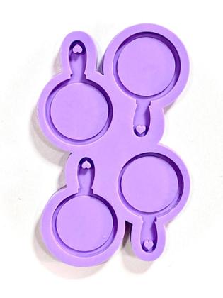 Imagem de R602 molde de silicone mini espelhos redondos c/4 unidades resina decorar