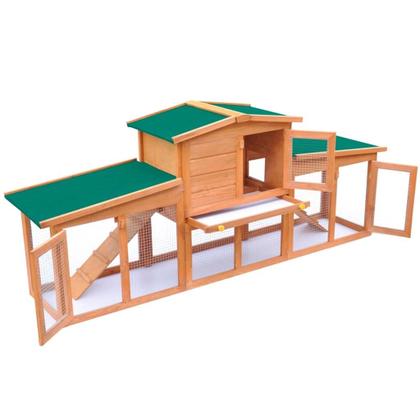 Imagem de Rabbit Hutch vidaXL grande de madeira com 2 pistas para coelhos