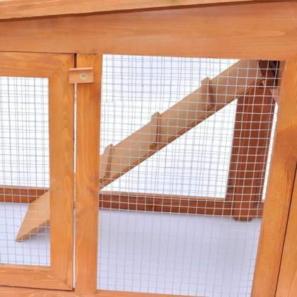 Imagem de Rabbit Hutch vidaXL grande de madeira com 2 pistas para coelhos