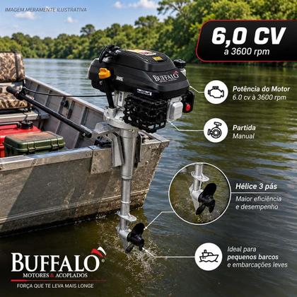 Imagem de Rabeta Vertical com Motor a Gasolina Buffalo 6,5 cv BFGT4T