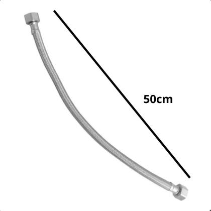 Imagem de Rabicho Engate Mangueira Trançado Aço Inox Flexível 50cm - La Bella Griffee