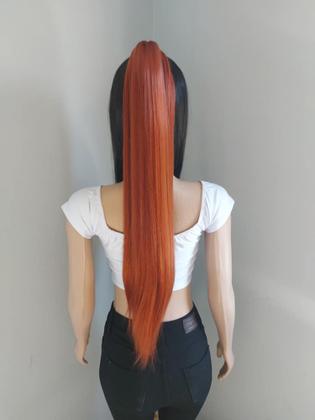 Imagem de Rabo de cavalo, aplique, ruivo, liso, 70cm premium