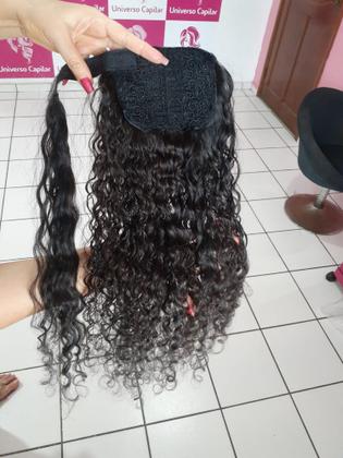 Imagem de Rabo De Cavalo Cabelo Humano Cacheado 60cm/130g