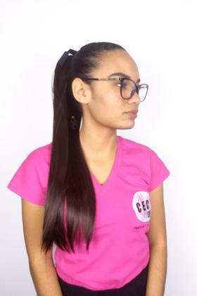 Imagem de Rabo De Cavalo Com Fita Liso Castanho Claro 4 Fibra Futura