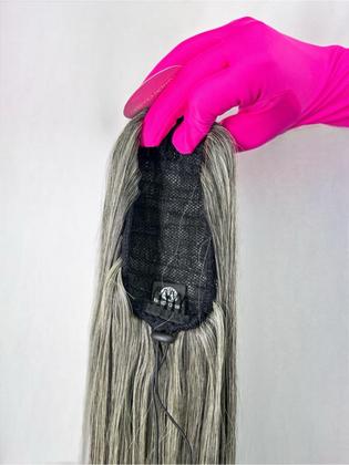Imagem de Rabo de Cavalo Orgânico Liso Castanho Claro Mechas Ombrohair