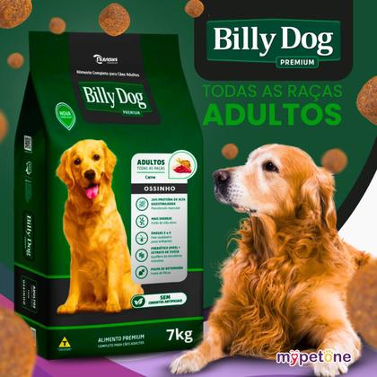 Imagem de Ração Billy Dog Cães Adultos Ossinho Carne - 7Kg