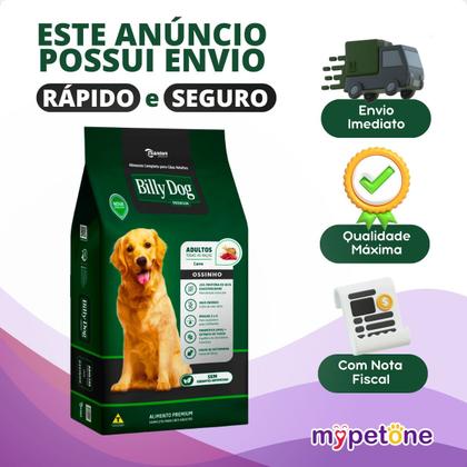 Imagem de Ração Billy Dog Cães Adultos Ossinho Carne - 7Kg