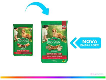 Imagem de Ração Dog Chow para Cães Adultos de Porte Médio e Grande Sabor Carne, Frango e Arroz - 15kg