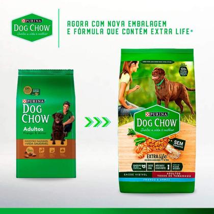 Imagem de Ração Dog Chow para Cães Adultos de Porte Médio e Grande Sabor Carne, Frango e Arroz - 15kg
