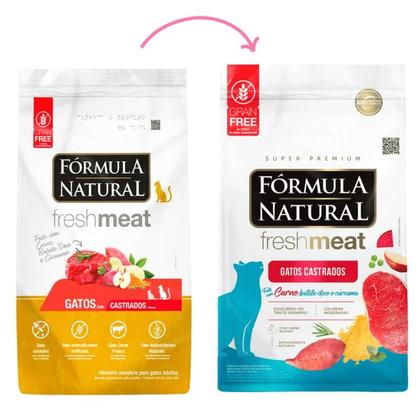 Imagem de Ração Fórmula Natural Gatos Fresh Meat Castrado Carne 7kg