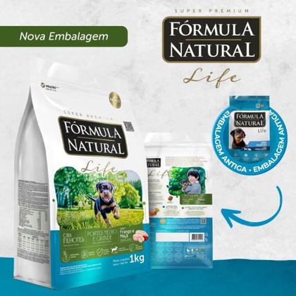 Imagem de Ração Fórmula Natural Super Premium Life para Cães Filhotes Portes Médio e Grande Sabor Frango e Maçã 15 kg