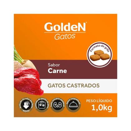 Imagem de Ração Golden para Gatos Adultos Castrados Sabor Carne