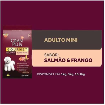 Imagem de Ração Gran Plus Gourmet Mini Adulto Salmão E Frango 3Kg