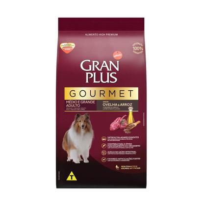 Imagem de Ração GranPlus Gourmet para Cães Adultos de Médio e Grande Porte Sabor Ovelha e Arroz - 15kg