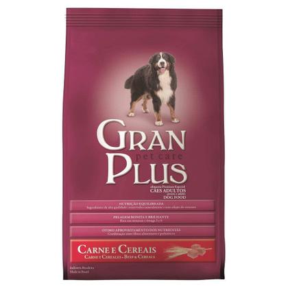 Imagem de Ração GranPlus Menu Para Cães Adultos de Porte Médio e Grande Sabor Carne e Arroz - 15kg