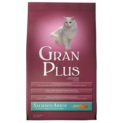 Imagem de Ração GranPlus para Gatos Adultos Sabor Salmão e Arroz - 10Kg - Gran Plus