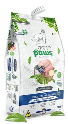 Imagem de Ração Green Paws Raças Médias Frango, Batata Doce e Blueberry 14kg - Panelaçopet