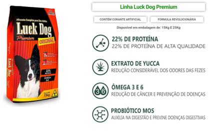 Ração Luck Dog Original 15Kg Ração Para Cachorro - Ração Seca para