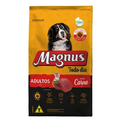 Imagem de Ração Magnus Cães Adultos Todo Dia Sabor Carne 15kg Premium Sem Corantes