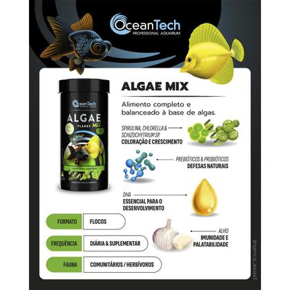 Imagem de Ração OceanTech Algae Flakes Mix todas espécies aquário comunitário feita a base de algas 50g