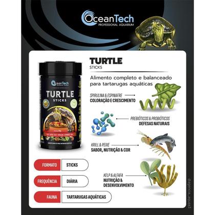 Imagem de Ração Oceantech Turtle Sticks Tartarugas Aquáticas 150G